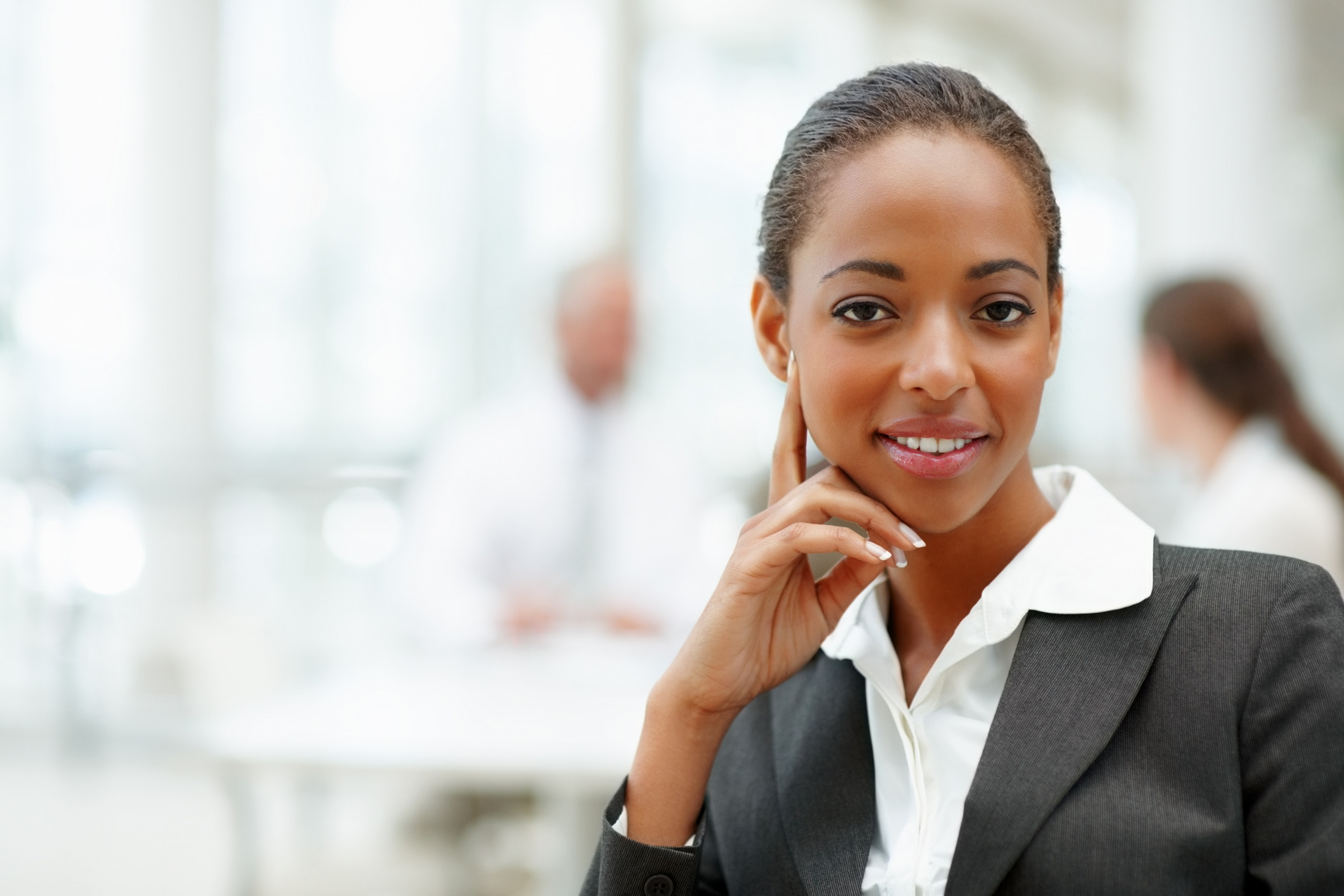 Portrait of an attractive African American business woman smiling confidently